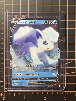 Pokemon TCG - Alolan Vulpix V Ultra Rare Holo - 033/195 - Silver Tempest - Image 1