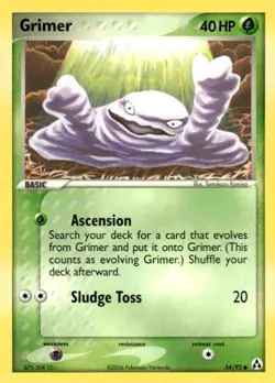 Grimer 54/92 Common Legend Maker Pokemon Lightly Played - Image 1