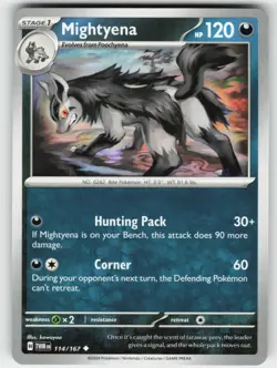 Mightyena 114/167 Uncommon Twilight Masquerade Pokemon Near Mint - Image 1