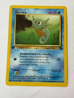 1st Edition Horsea 49/62 Pokemon TCG WOTC Base Set Fossil - Image 1