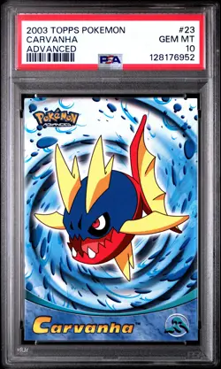 2003 TOPPS POKEMON ADVANCED #23 CARVANHA PSA 10 - Image 1