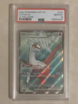 2024 POKEMON SSP EN-SURGING SPARKS ULTRA RARE #220 LATIAS EX PSA 10 - Image 1