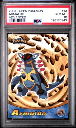 2003 TOPPS POKEMON ADVANCED #13 ARMALDO PSA 10 - Image 1