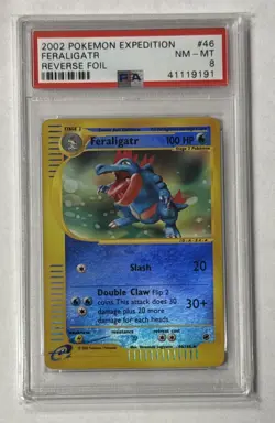 2002 Pokemon Expedition Feraligatr Reverse Foil Holo #46 PSA 8 NM-MT - Image 1