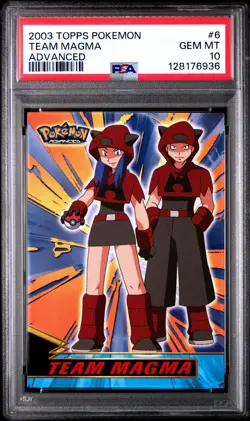 2003 TOPPS POKEMON ADVANCED #6 TEAM MAGMA PSA 10 - Image 1