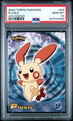 2003 TOPPS POKEMON ADVANCED #63 PLUSLE PSA 10 - Image 1