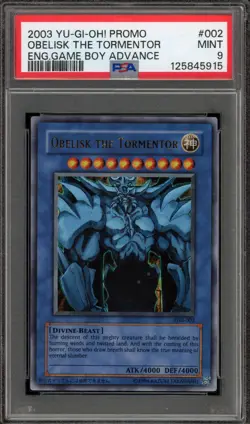 Yu-Gi-Oh! Obelisk The Tormentor Game Boy ADV Ultra Rare Promo GBI-002 PSA 9 Mint - Image 1