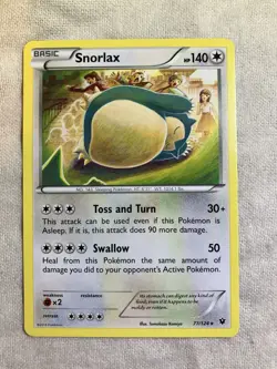 Snorlax - 77/124 - Fates Collide Rare Pokemon TCG Card Non Holo - Image 1