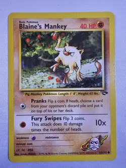 Blaine's Mankey 63/132 G2 Gym Challenge! Near Mint - Pokemon Card - Image 1