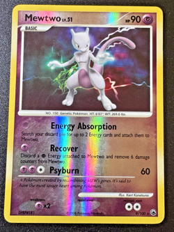 Mewtwo 9/100 D&P Majestic Dawn Pokemon Card Reverse Holo Foil Rare LP - Image 1