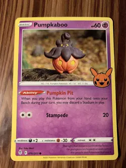 Pumpkaboo 076/203 Yuka Morii Clay Art - Evolving Trick Or Trade Pokemon Card - Image 1