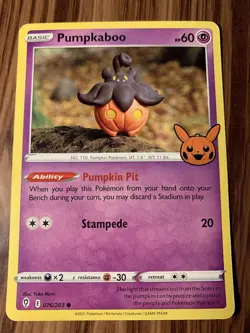 Pumpkaboo 076/203 Yuka Morii Clay Art - Evolving Trick Or Trade Pokemon Card - Image 2