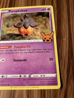Pumpkaboo 076/203 Yuka Morii Clay Art - Evolving Trick Or Trade Pokemon Card - Image 3