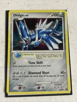 Dialga LV.63 4/100 Holo Rare Diamond Pearl Majestic Dawn 2008 Pokemon Card MP - Image 1