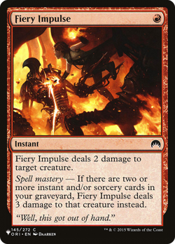 Fiery Impulse (REGULAR) x1 - MTG The List PLST #ORI-145 - Image 1