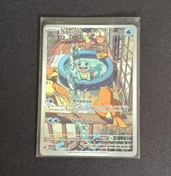 Pokemon TCG Squirtle 148/142 SV07 Stellar Crown Illustration Rare Holo EN - Image 1
