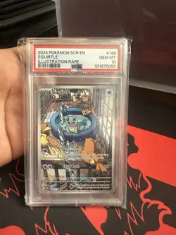 Pokemon Squirtle 148/142 Sv07: Stellar Crown Illustration Rare Holo PSA 10 EN - Image 4