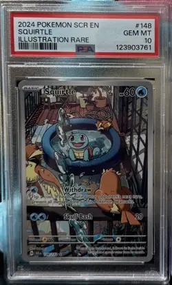 Pokemon Squirtle Illustration Rare Sv07: Stellar Crown 148/142 Holo PSA 10 2024 - Image 1