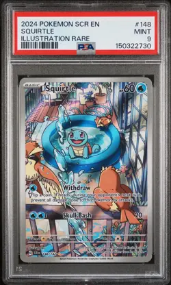 💦 PSA 9 Squirtle 148/142 Sv07: Stellar Crown Holo Illustration Rare Clean Edges - Image 1