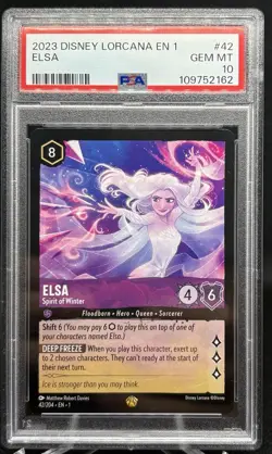 Elsa Spirit of Winter 42/204 2023 Disney Lorcana EN 1 Legendary Non-Foil PSA 10 - Image 1