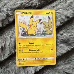 2019 Pokemon TCG Pikachu w/ Mimikyu SM162 Black Star Promo Holo MP - Image 1