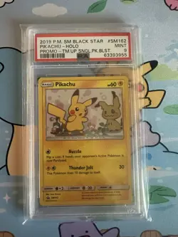 Pokemon TCG Cards Pikachu SM162 Black Star Promo Holo PSA 9 MINT * - Image 1