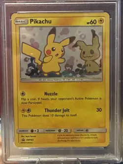Pokemon TCG Card Pikachu SM162 Sun and Moon Black Star Promo PSA 7 Near Mint - Image 2