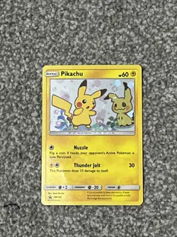 Pokemon Pikachu TCG Sun & Moon SM162 Holo Promo Card NM/LP Condition - Image 1