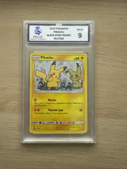 Pokemon Pikachu TCG Sun & Moon SM162 Holo Promo Mcg 9 Like Psa - Image 1