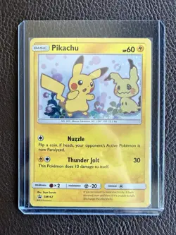Pokemon Pikachu TCG Sun & Moon SM162 Holo Promo Card Black Star Mimikyu - Image 2