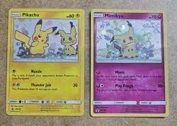 Pokemon TCG BLACK STAR PROMO SM162/163 Pikachu and Mimikyu - Image 1