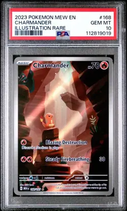 PSA 10 CHARMANDER 168/165 | 151 IR English Full Art Pokemon Card - Image 1