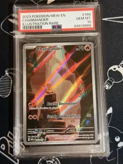 Charmander Illustration Rare 168/165 Pokemon 2023 MEW EN S&V 151 IR PSA 10 Card - Image 1