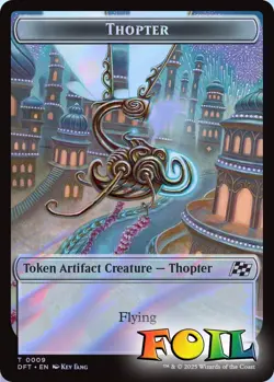 Thopter 0009&Treasure 2Sided Token 9&11 MTG Aetherdrift Token NP Foil - Image 1