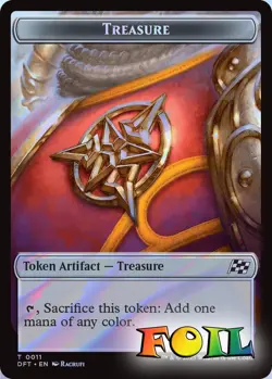 Thopter 0009&Treasure 2Sided Token 9&11 MTG Aetherdrift Token NP Foil - Image 2