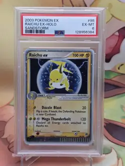 RAICHU EX 98/100 2003 POKEMON EX SANDSTORM 98 HOLO PSA 6 E-Series - Image 1