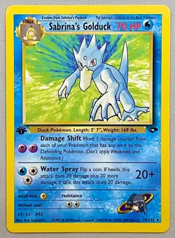 Pokemon 1st EDITION Sabrina’s Golduck #30/132 Non-Holo Rare - Gym Challenge - NM - Image 1