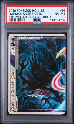 POKEMON HEARTGOLD & SOULSILVER TRIUMPHANT DARKRAI & CRESSELIA LEGEND-HOLO PSA 8 - Image 1