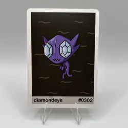 Pookiemoot Gen 3 - Diamondeye (Sableye) #0302 - Pokemon Fan Art Non TCG - Image 1