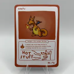 Pokedoodles No Scalp Series - Zardy (Charizard) 86/90 - Set 1 Pokemon Fan Art - Image 1