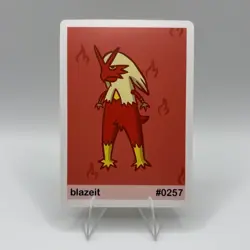 Pookiemoot Gen 3 - Blazeit (Blaziken) #0257- Pokemon Fan Art Non TCG - Image 1