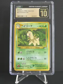 Japanese Pokemon 1999 Neo Premium File Bayleef #153 CGC Pristine 10 - Image 1