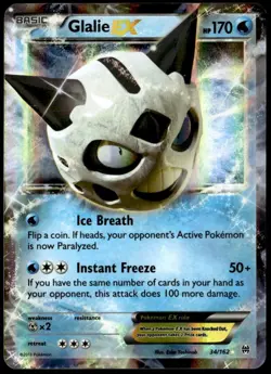 Glalie EX 34/162 Ultra Rare XY BREAKthrough Pokemon Card MP E1 - Image 1