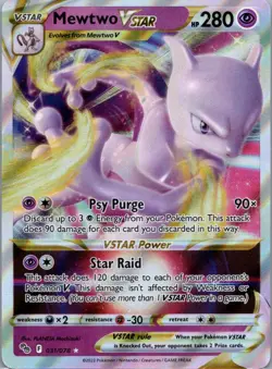 Pokemon TCG Mewtwo VSTAR 031/78 Pokemon GO Holo NM - Image 1