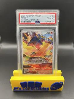 2023 POKEMON PAR EN-PARADOX RIFT ILLUSTRATION RARE #186 MAGBY PSA 10 - Image 1