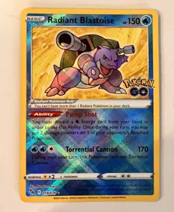 Radiant Blastoise 018/078 Pokemon GO Radiant Rare Holo HP 150 - Image 1