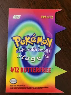 HP! Topps Pokemon Series 2 Butterfree #12 Die Cut EV3 Of 12 - Image 2
