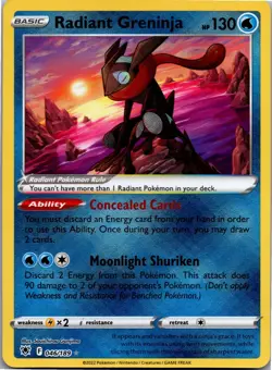 Radiant Greninja 046/189 Radiant Rare Astral Radiance Pokemon Holo Near Mint - Image 1