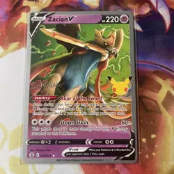 Pokemon Zacian V Ultra Rare Holo Celebrations 016/025 NM 2023 World Championship - Image 1