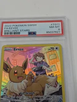 Pokemon TCG - Eevee TG11/TG30 Brilliant Stars Trainer Gallery, PSA 8 - Image 2
